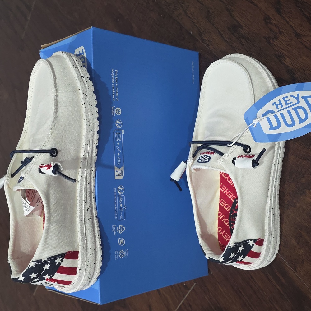 Hey Dude Wendy  Americana White Slip-On Loafers